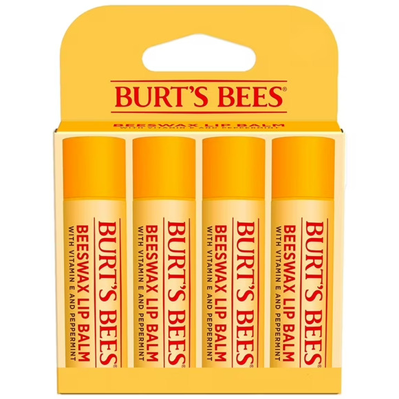 Burts Bees Lip Balms Original Flavor Box Of 4 Beeswax Vitamin E & Peppermint Oil - Picture 13 of 15